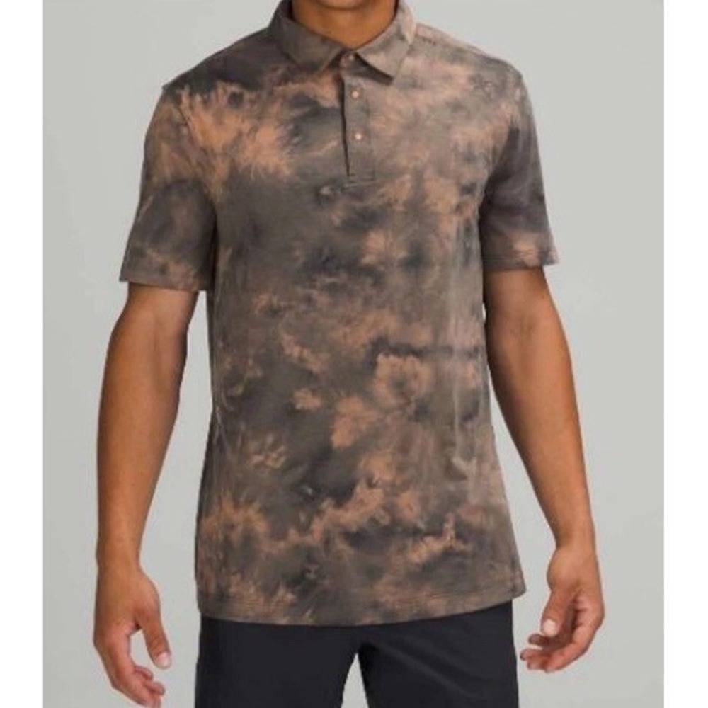 Lululemon Evolution Polo Tie Dye Sedona Sun Shirt Men's XS Short Sleeve Stretch